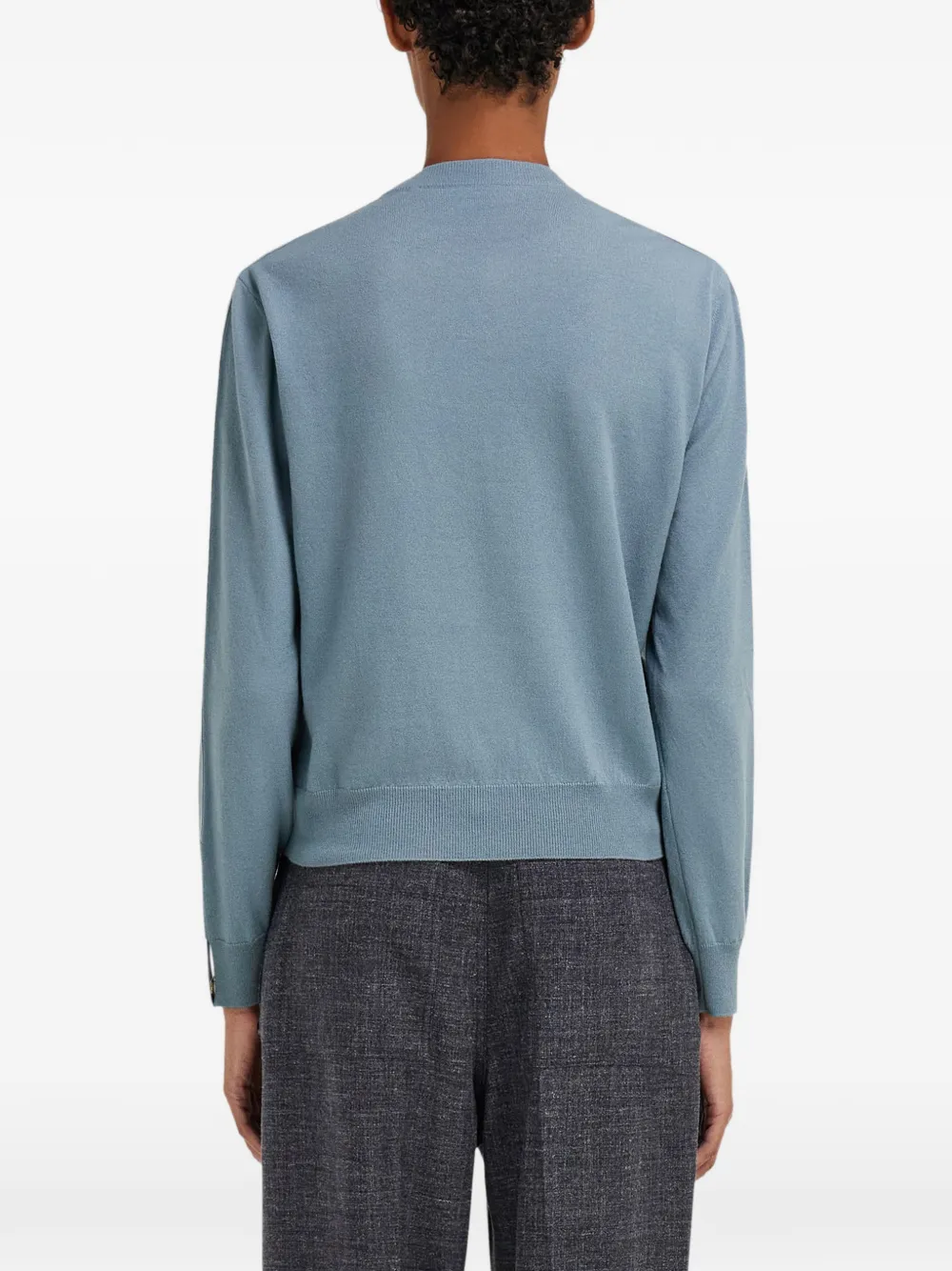 Ferragamo Gebreide top met strikdetail Blauw
