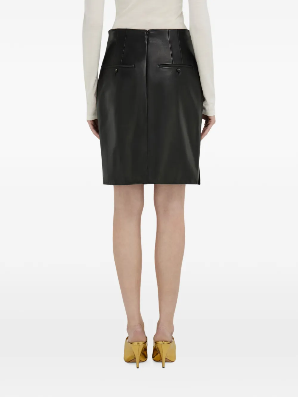 Ferragamo Nappa midi skirt Zwart