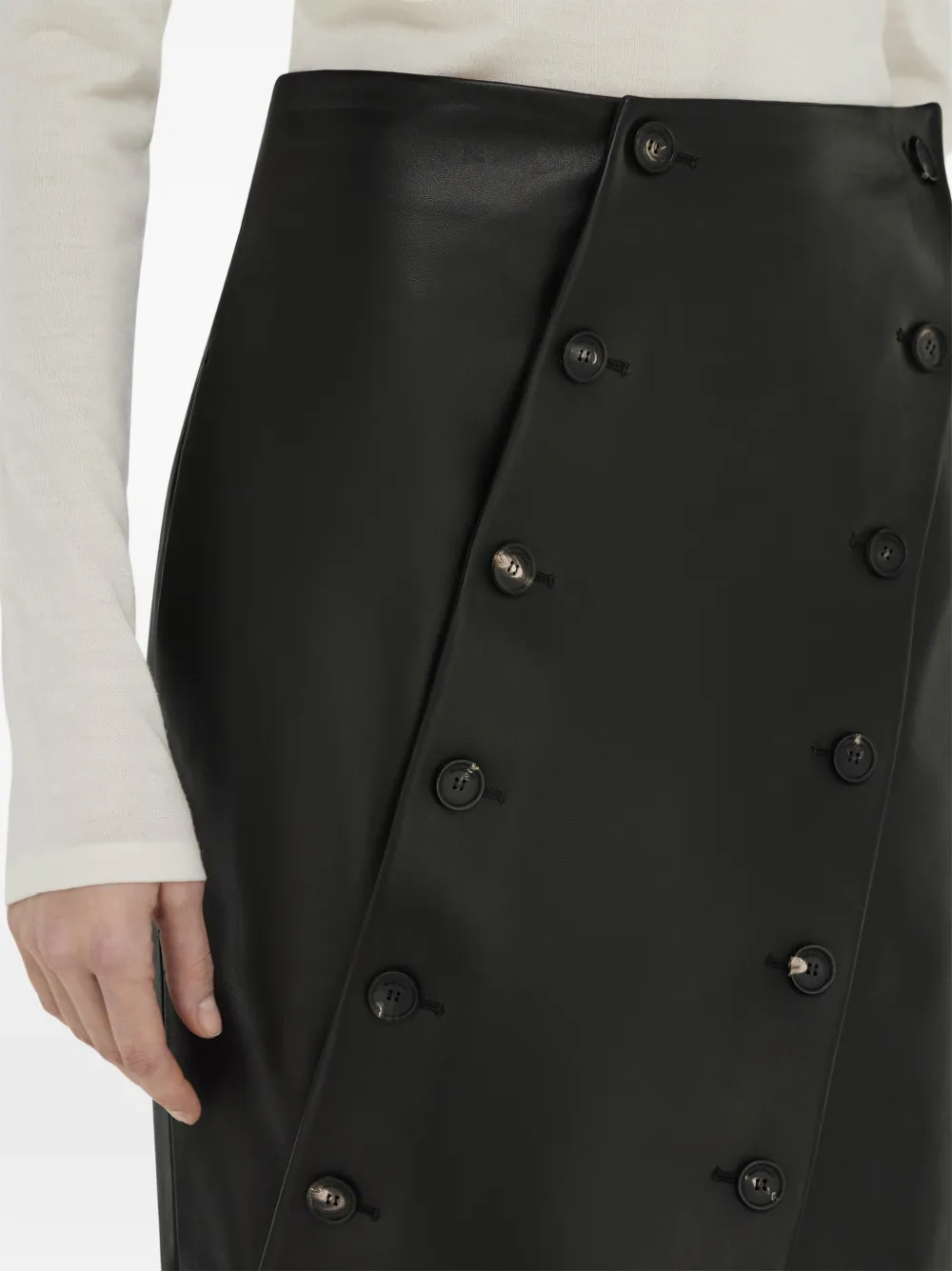 Ferragamo Nappa midi skirt Zwart
