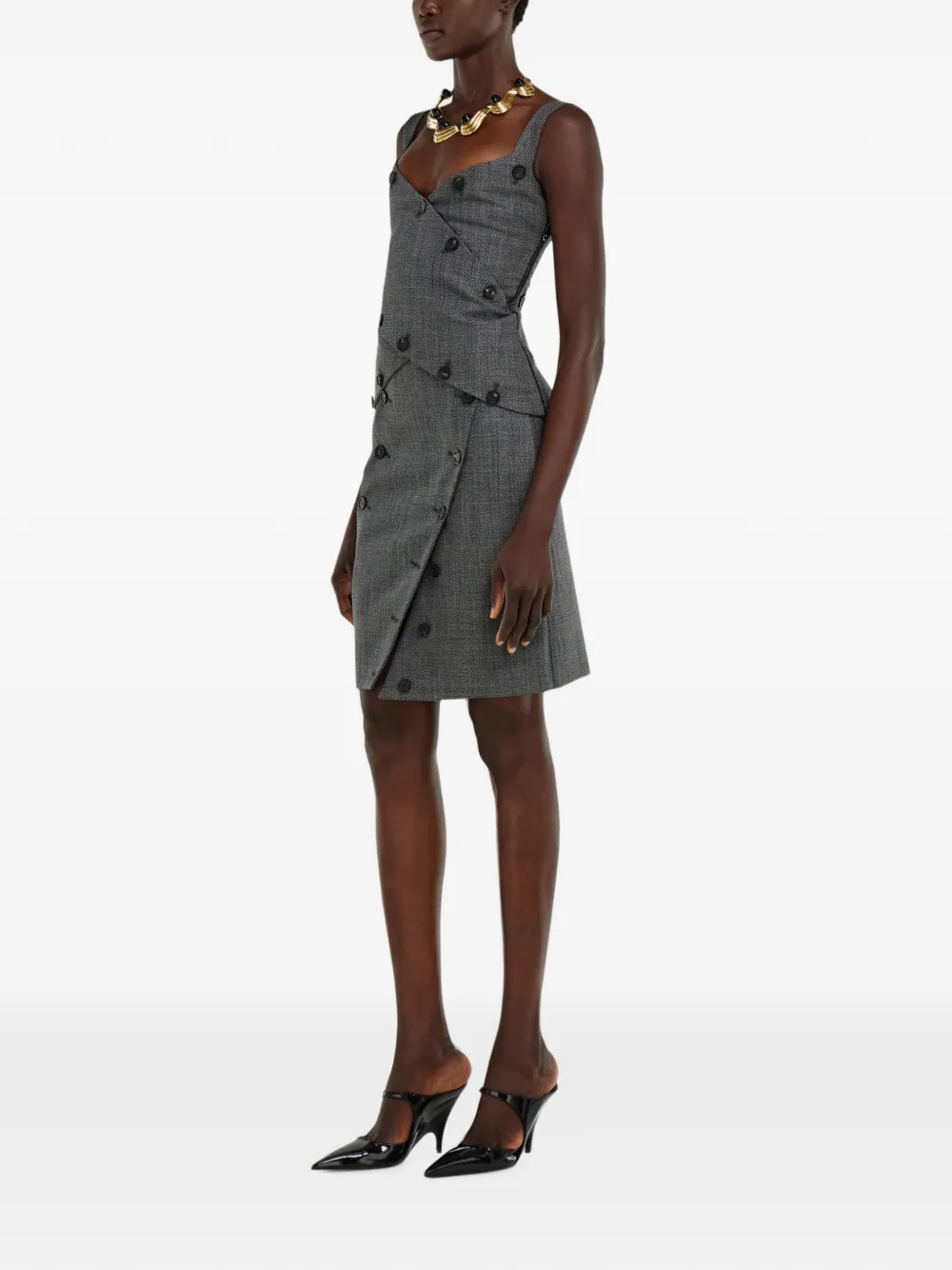 Ferragamo Straight rok met knoopdetail Grijs