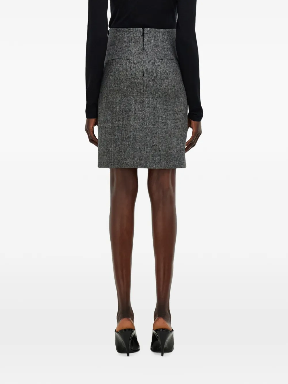 Ferragamo Straight rok met knoopdetail Grijs