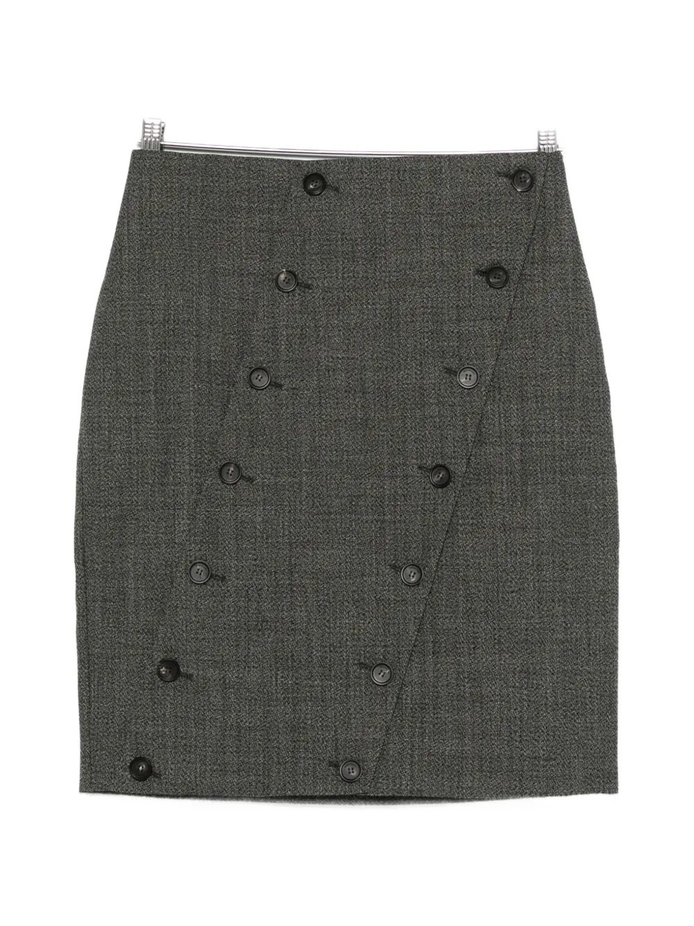 Ferragamo straight-cut skirt with button detail - Grigio