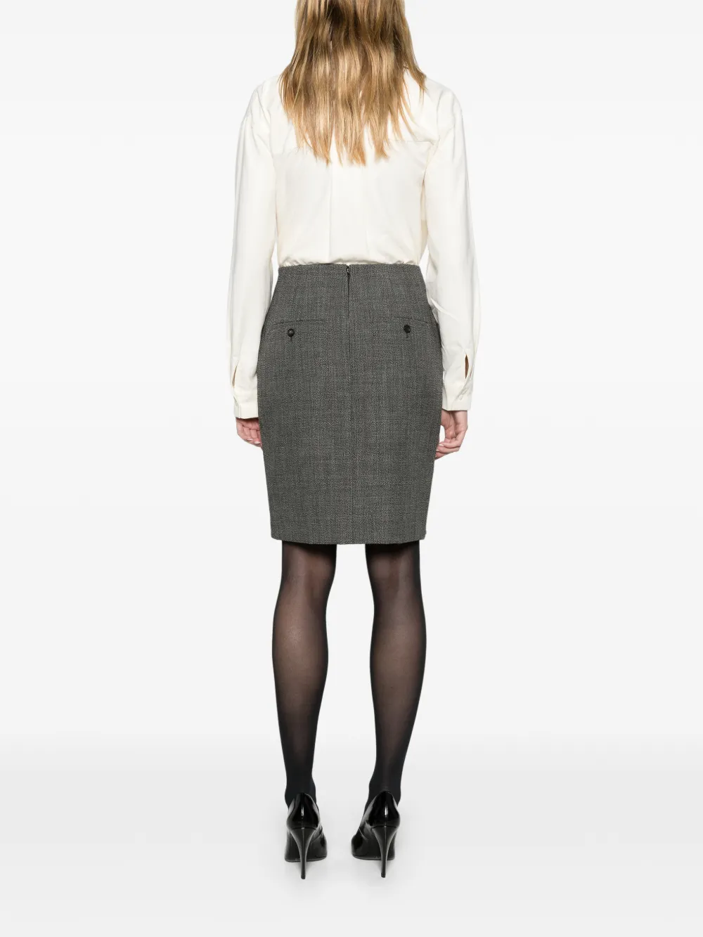 Ferragamo Straight rok met knoopdetail Grijs
