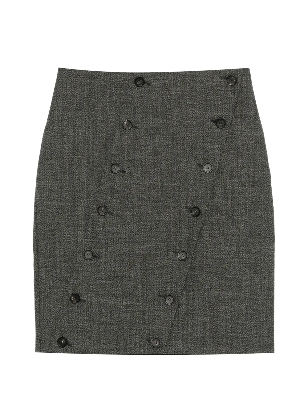 Ferragamo straight-cut skirt with button detail - Grigio