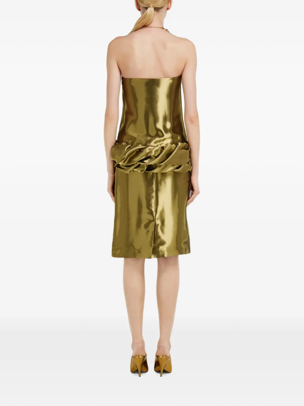 Ferragamo Liquid lamé jurk Goud
