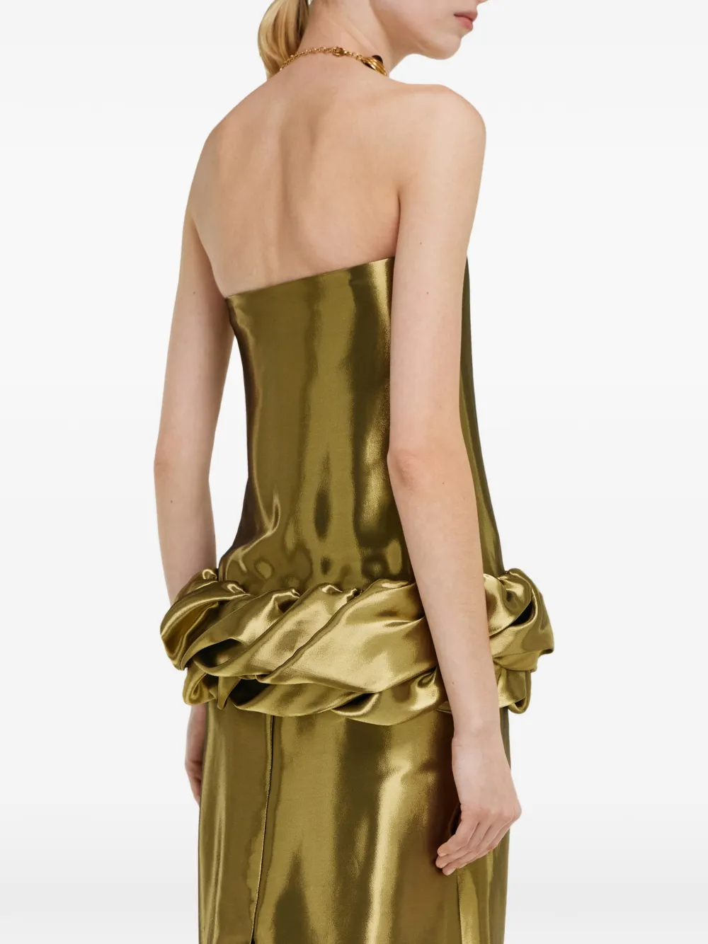 Ferragamo Liquid lamé jurk Goud