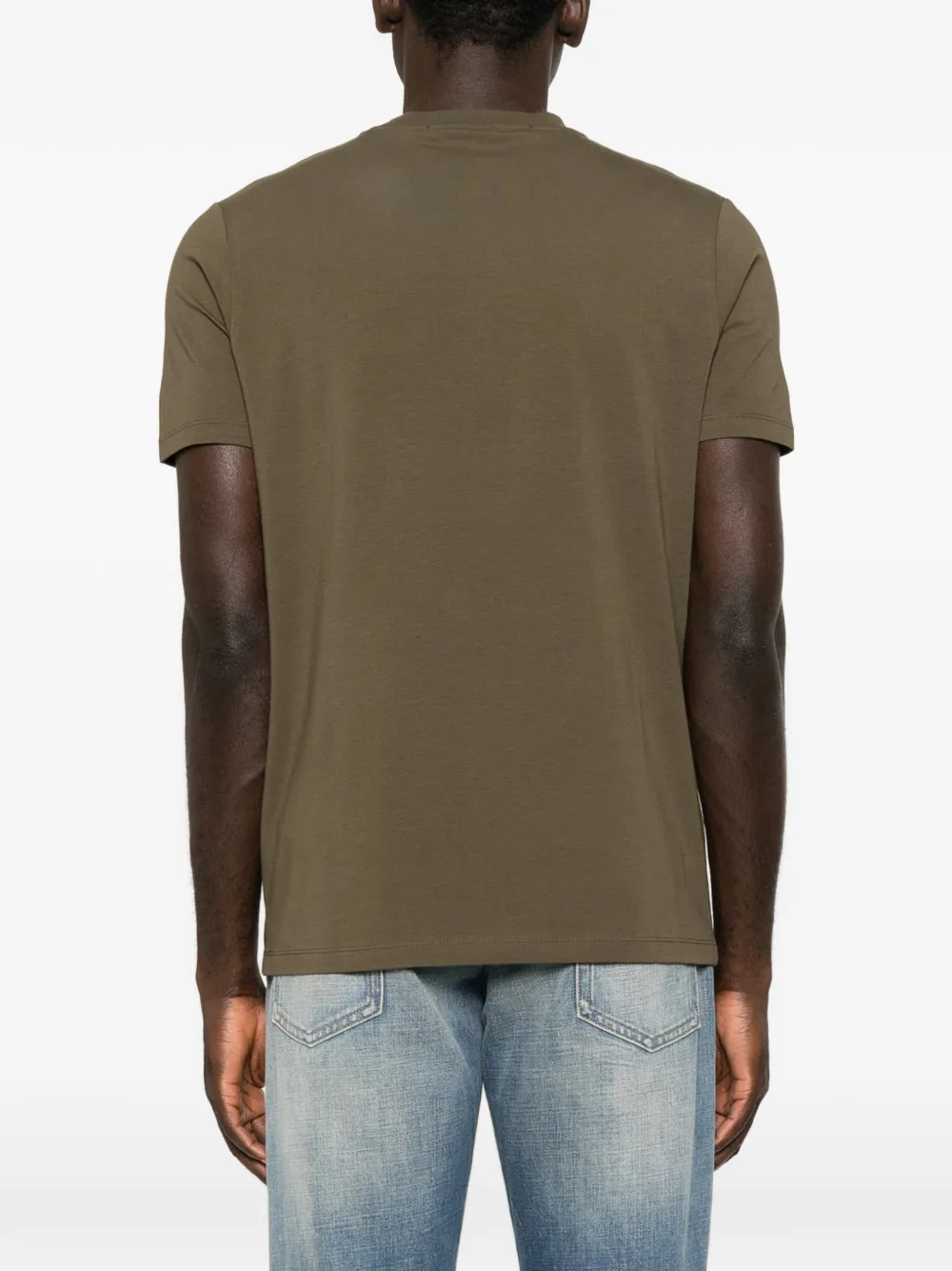 Karl Lagerfeld logo-print crew-neck cotton T-shirt Groen