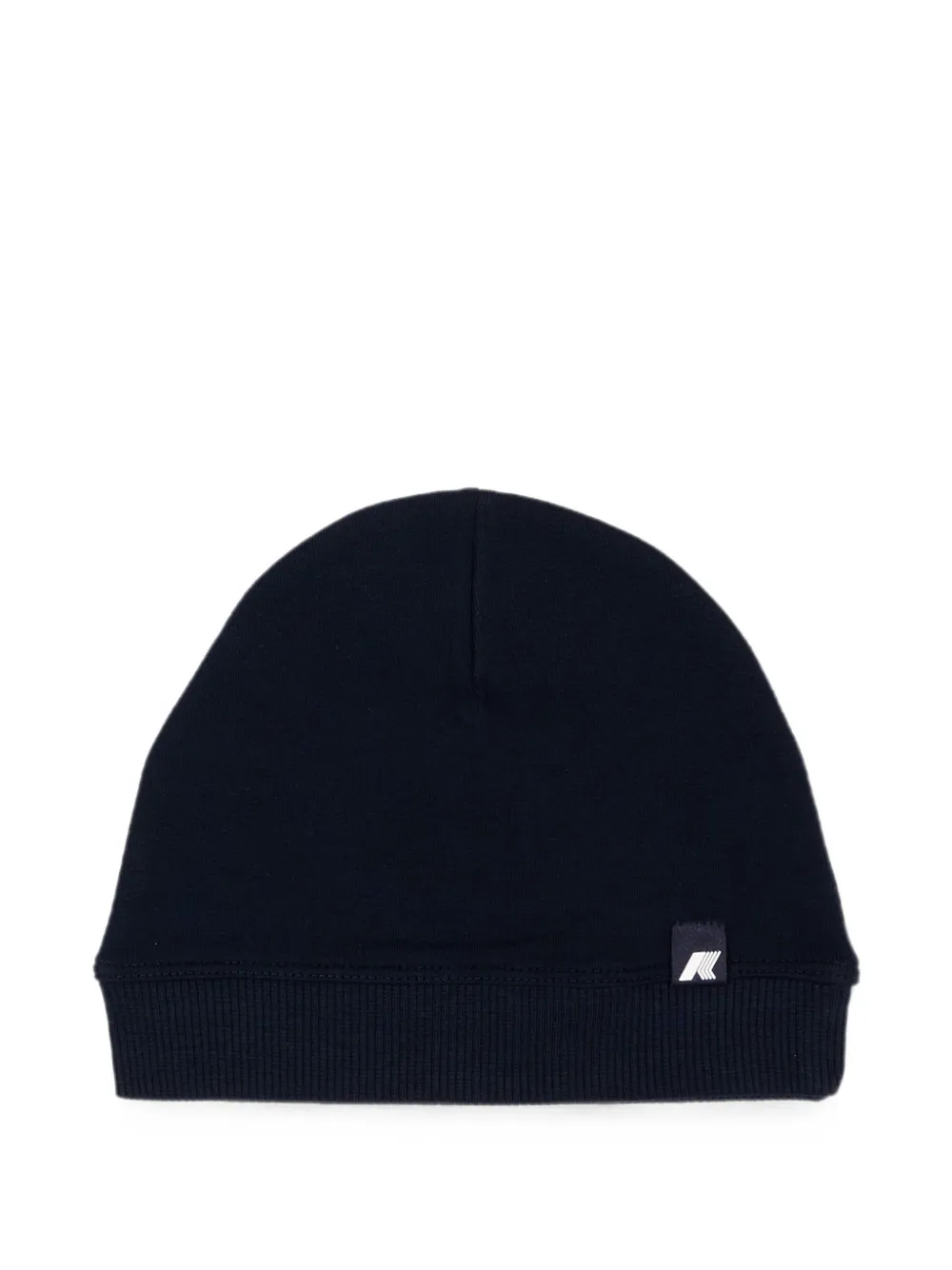 K Way Kids logo-patch ribbed-trim beanie hat - Blu