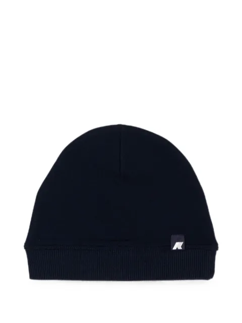 K Way Kids logo-patch ribbed-trim beanie hat