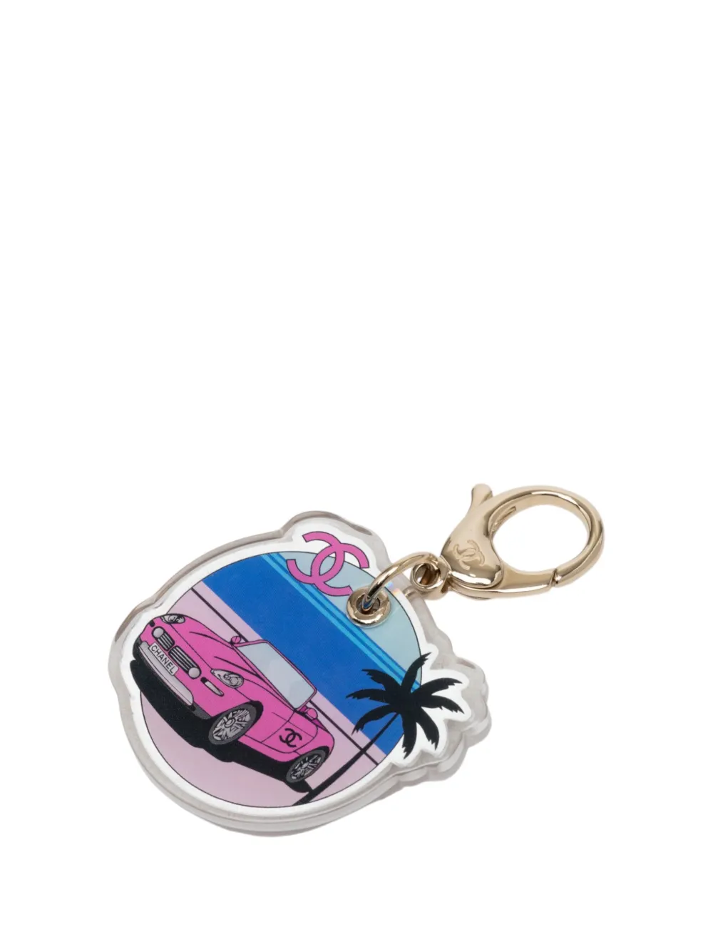 CHANEL Pre-Owned 2024 CC Resin Car Bag Charm key chain - Rosa