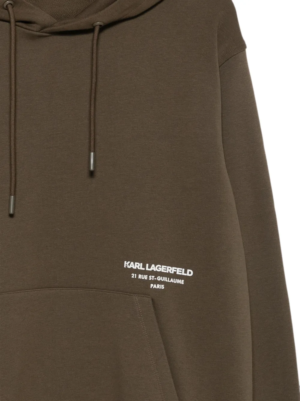Karl Lagerfeld Hoodie met logoprint en trekkoord Groen