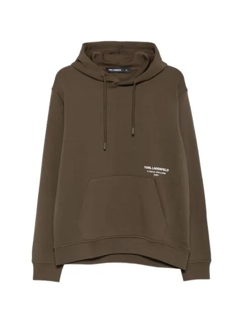 Karl Lagerfeld logo-print drawstring hoodie