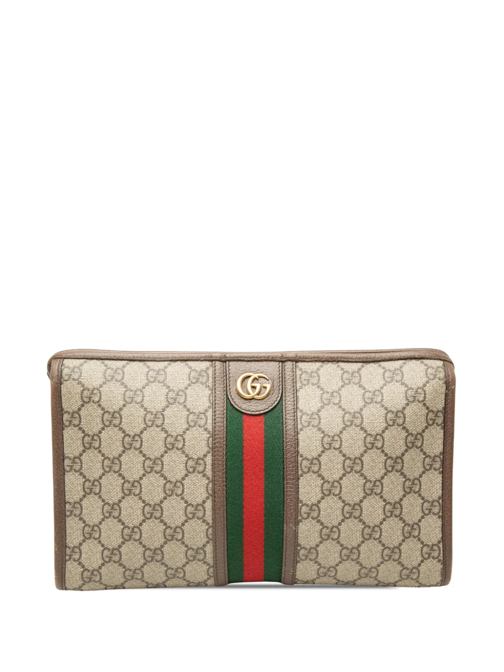Gucci Pre-Owned 2000-2015 GG Supreme Web Ophidia clutch bag - Toni neutri