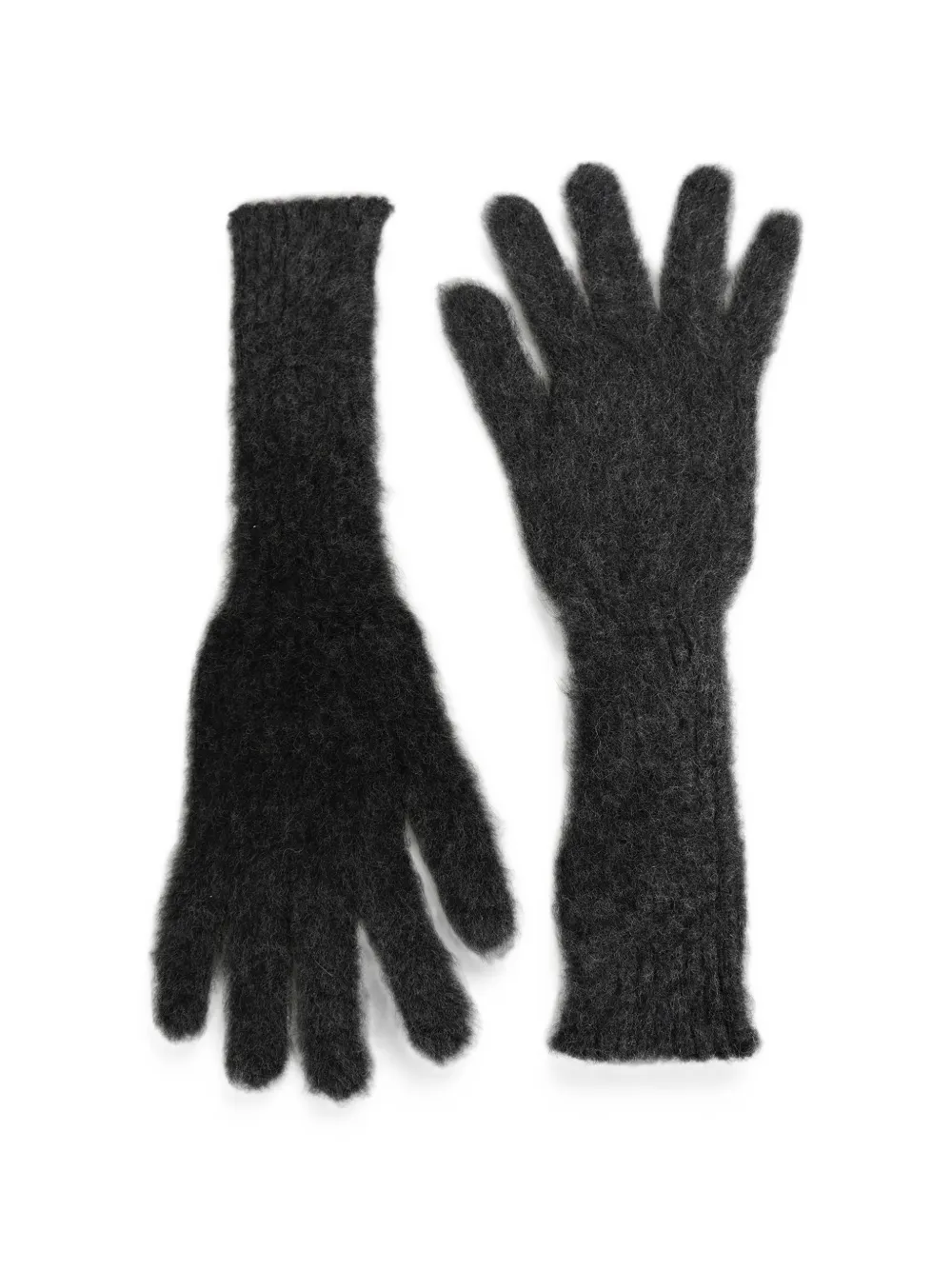 Maison Margiela brushed-knit wool gloves - Grigio