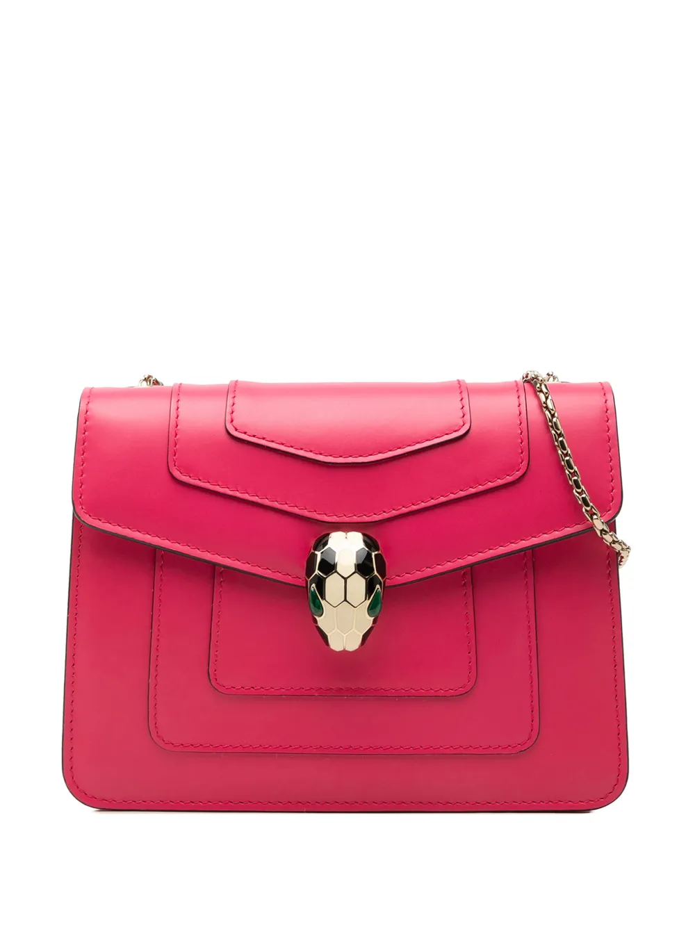 Bvlgari Pre-Owned 2010-2026 Small Leather Square Serpenti Forever Chain crossbody bag - Pink