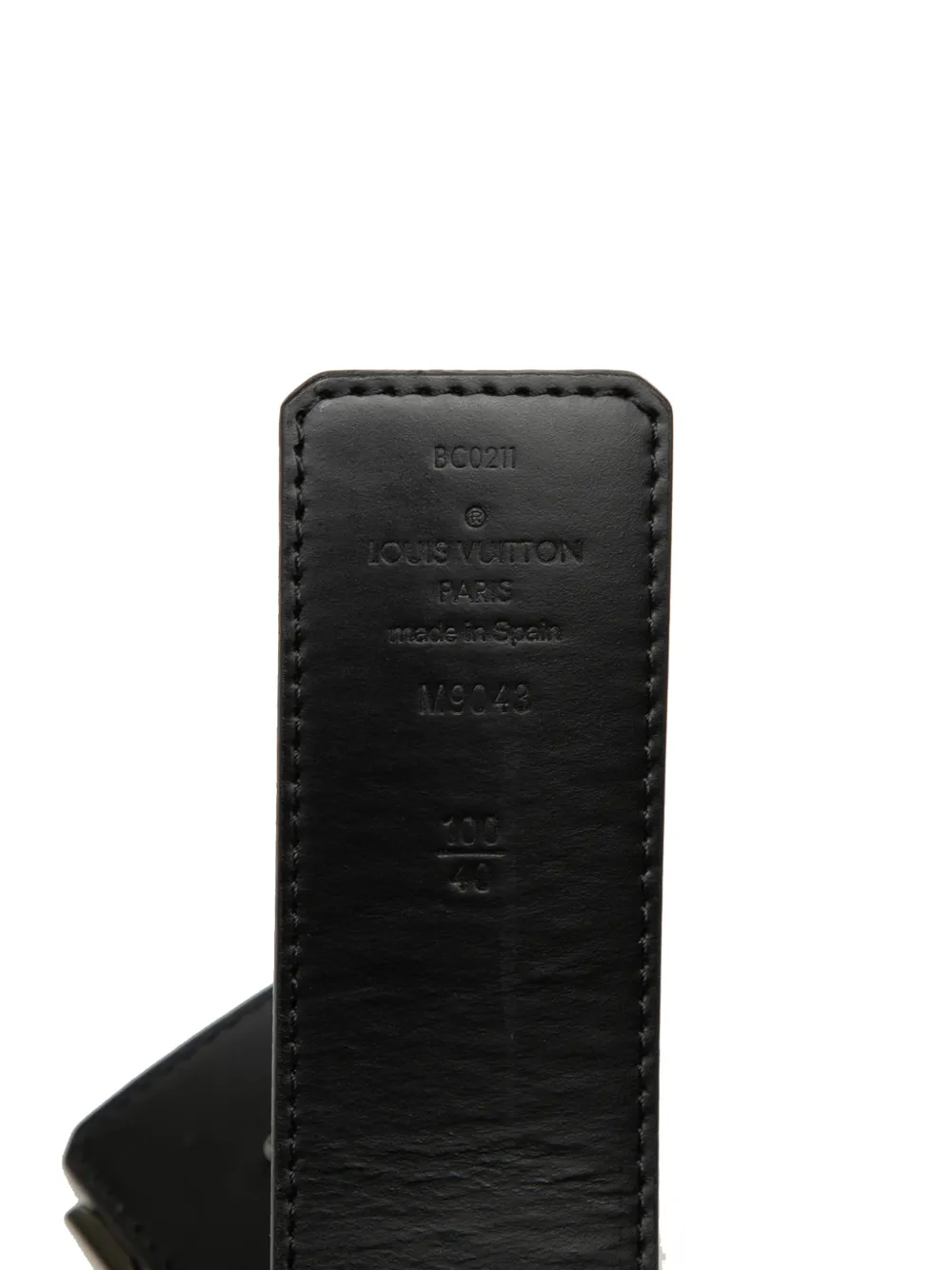 Pre-owned Louis Vuitton 2021 Monogram Eclipse Lv Initiales Reversible Belt In Black