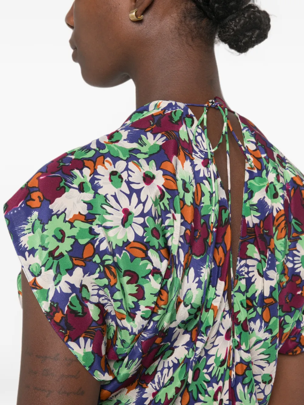 Marni Midi-jurk met bloemenprint Groen