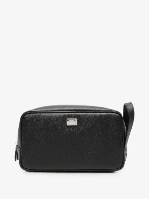 Dolce & Gabbana neceser granulado con placa del logo