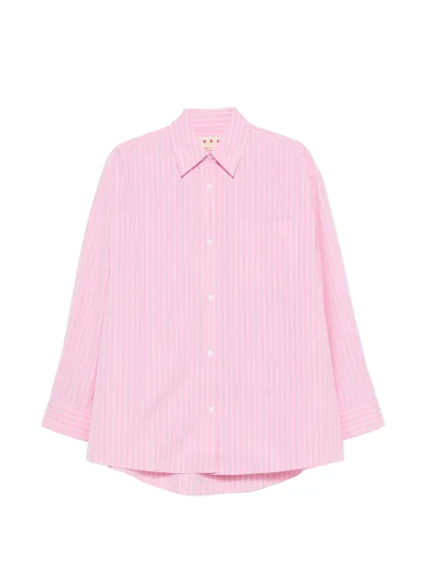 Marni vertical-stripe chest-pocket shirt