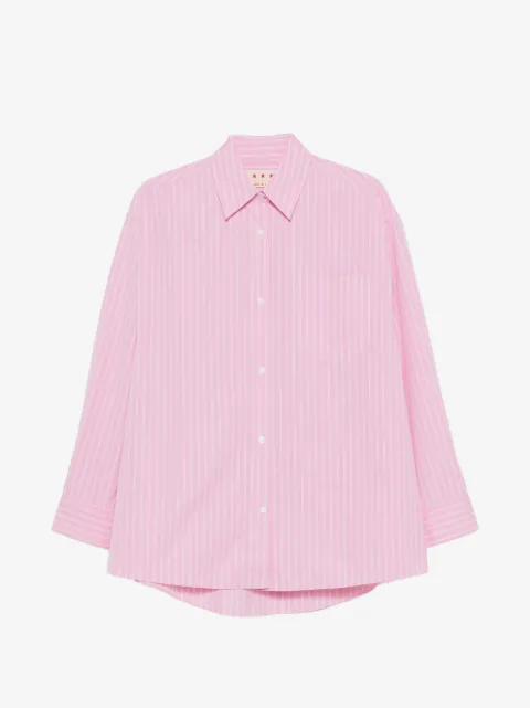 Marni camisa con rayas verticales y bolsillo en el pecho