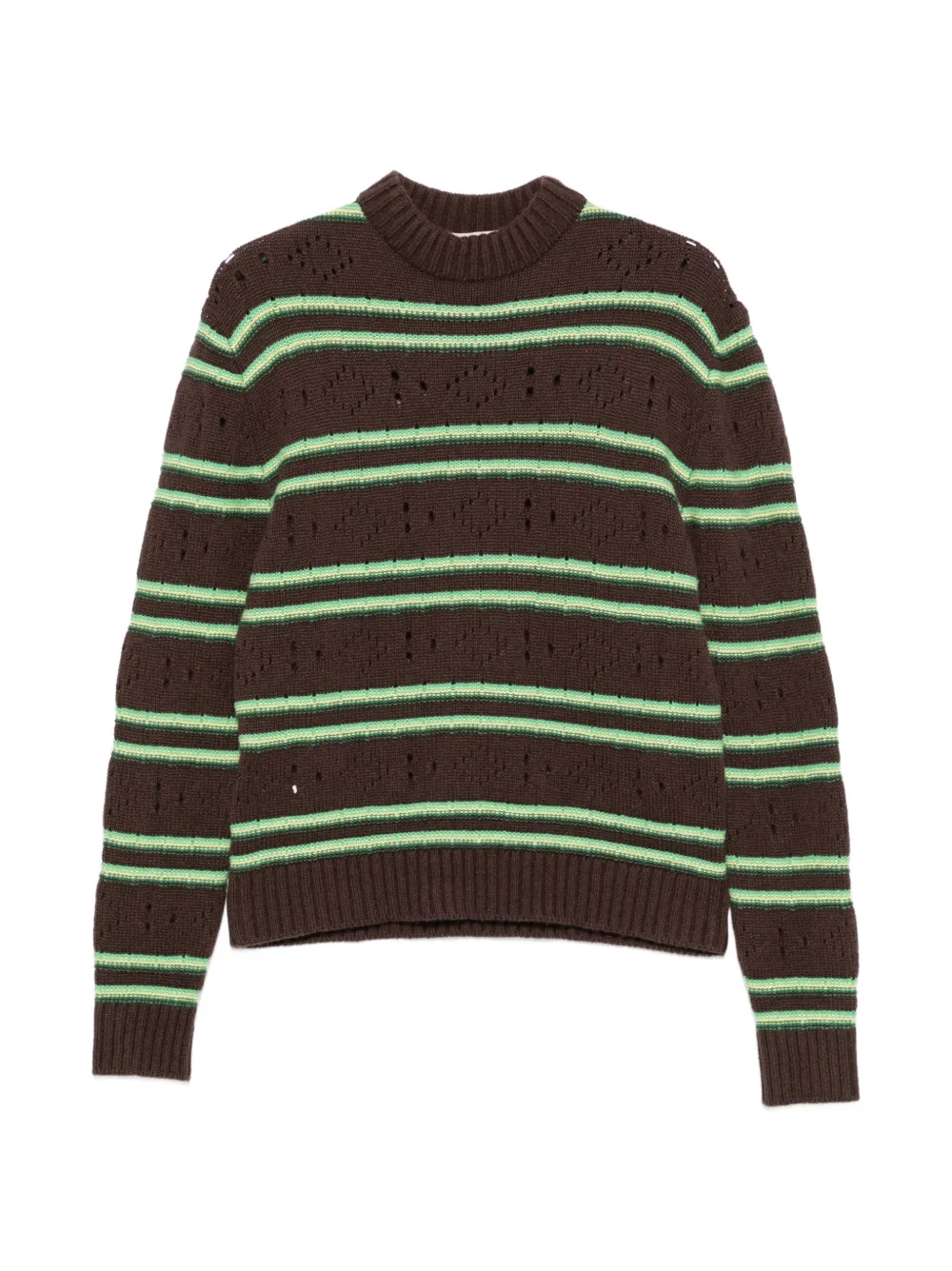 Marni Gestreifter Pullover im Distressed-Look - Braun