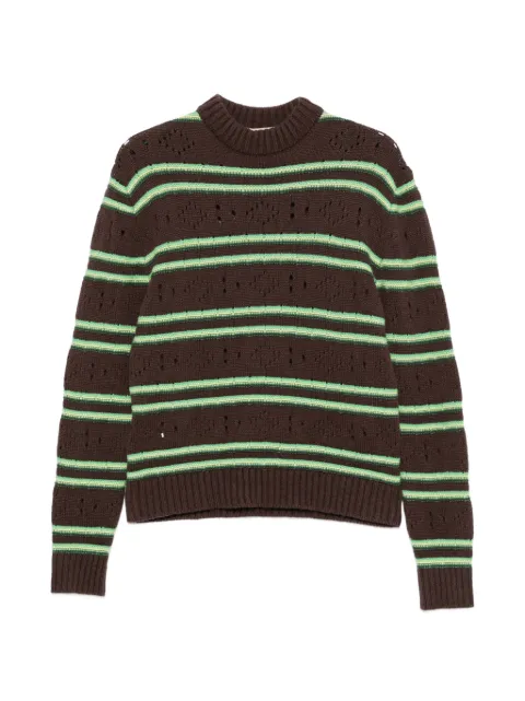 Marni striped distressed-effect sweater