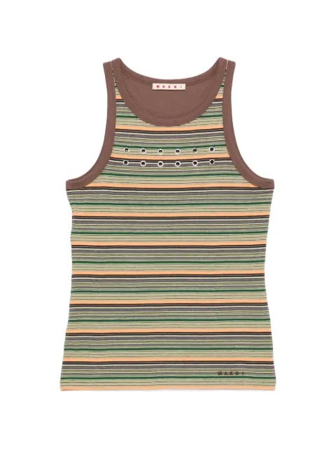 Marni eyelet-embellished striped tank top