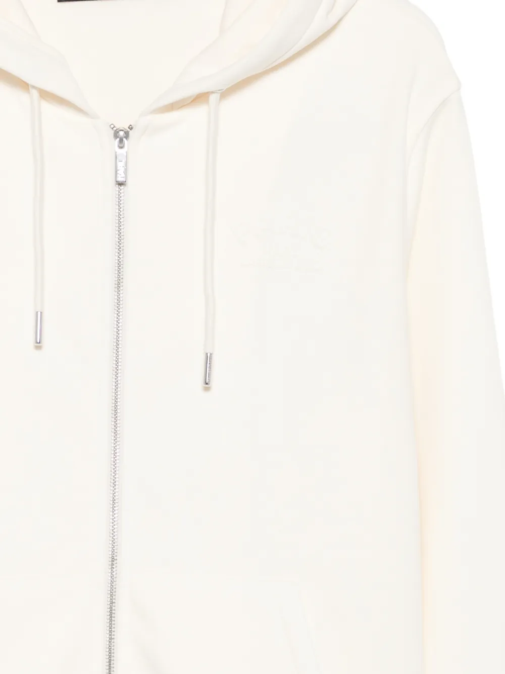 Karl Lagerfeld Hoodie met logo-reliëf en rits Beige