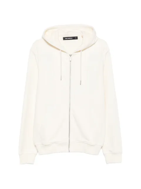 Karl Lagerfeld logo-embossed zip-up hoodie