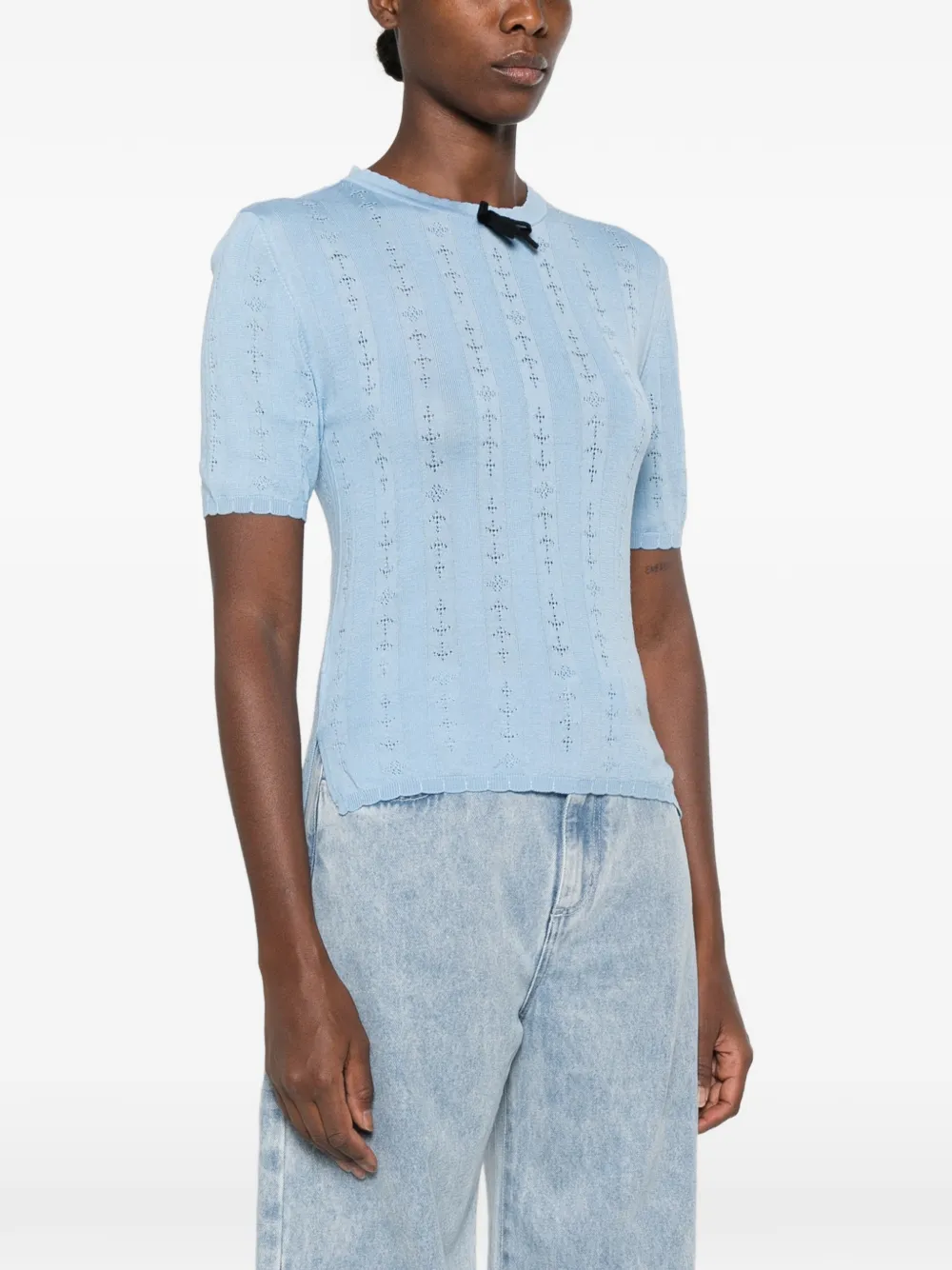 Marni T-shirt met strikdetail Blauw