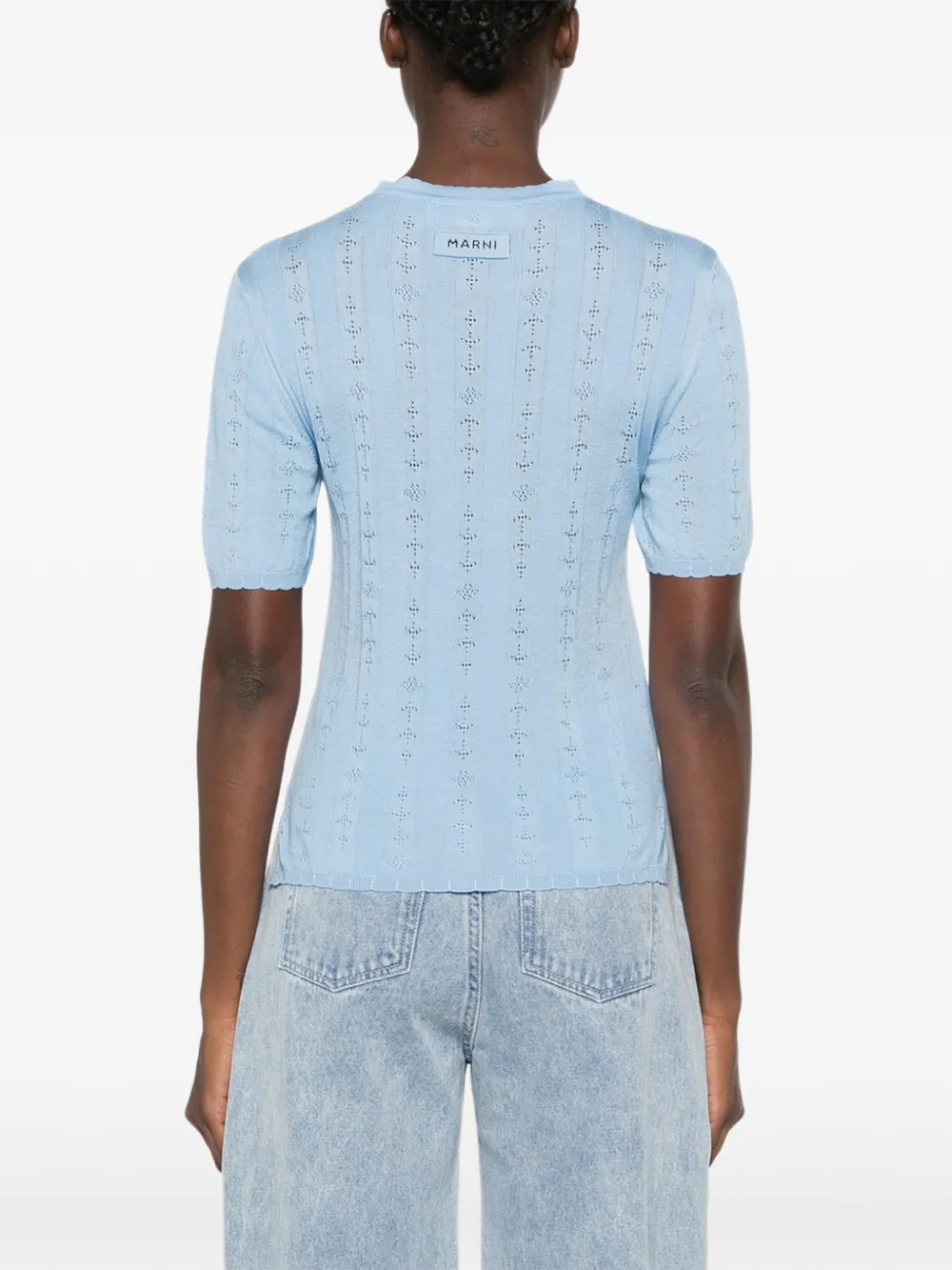 Marni T-shirt met strikdetail Blauw