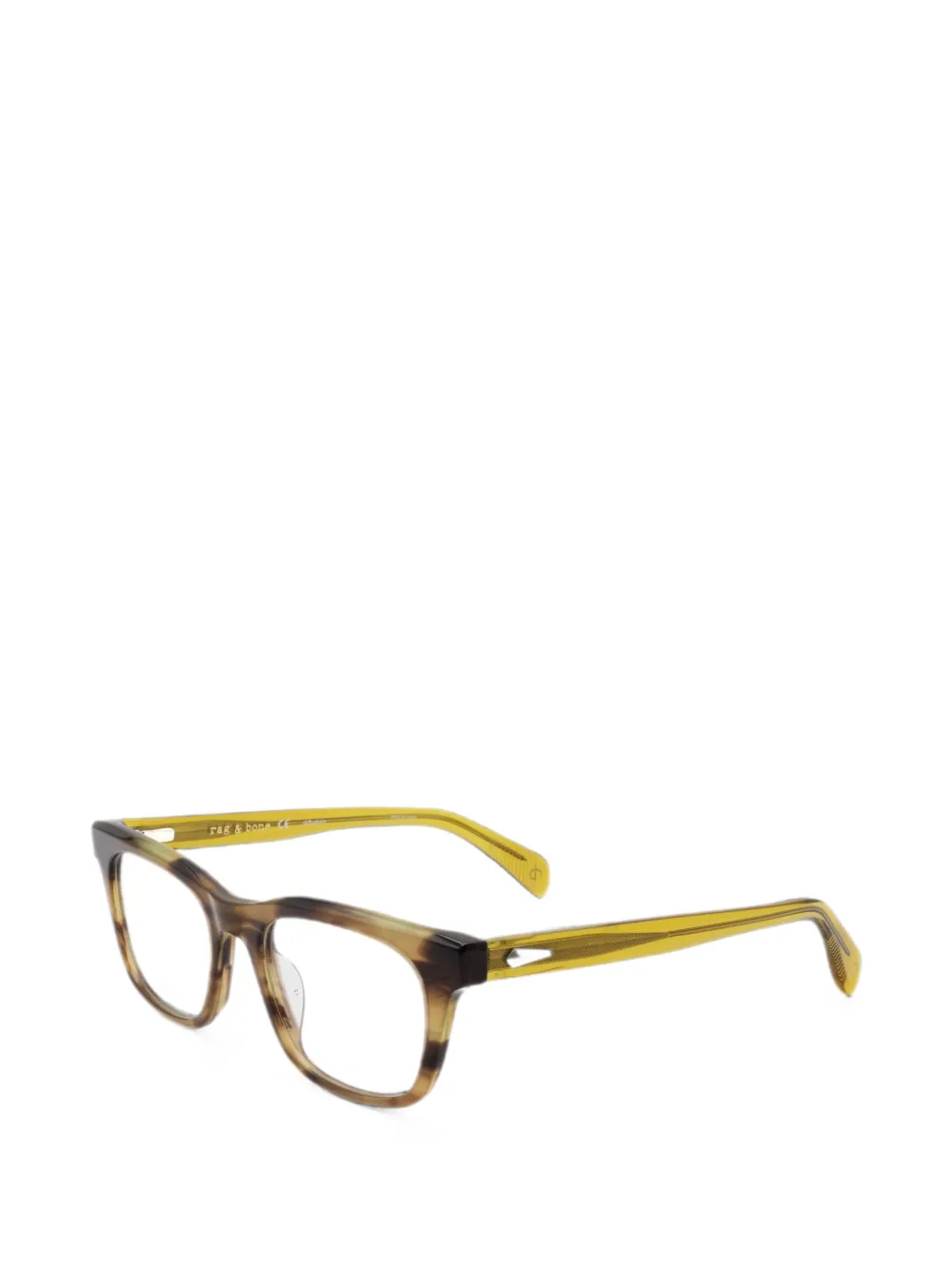 RAG & BONE EYEWEAR horn-effect rectangle-frame glasses | Image 2
