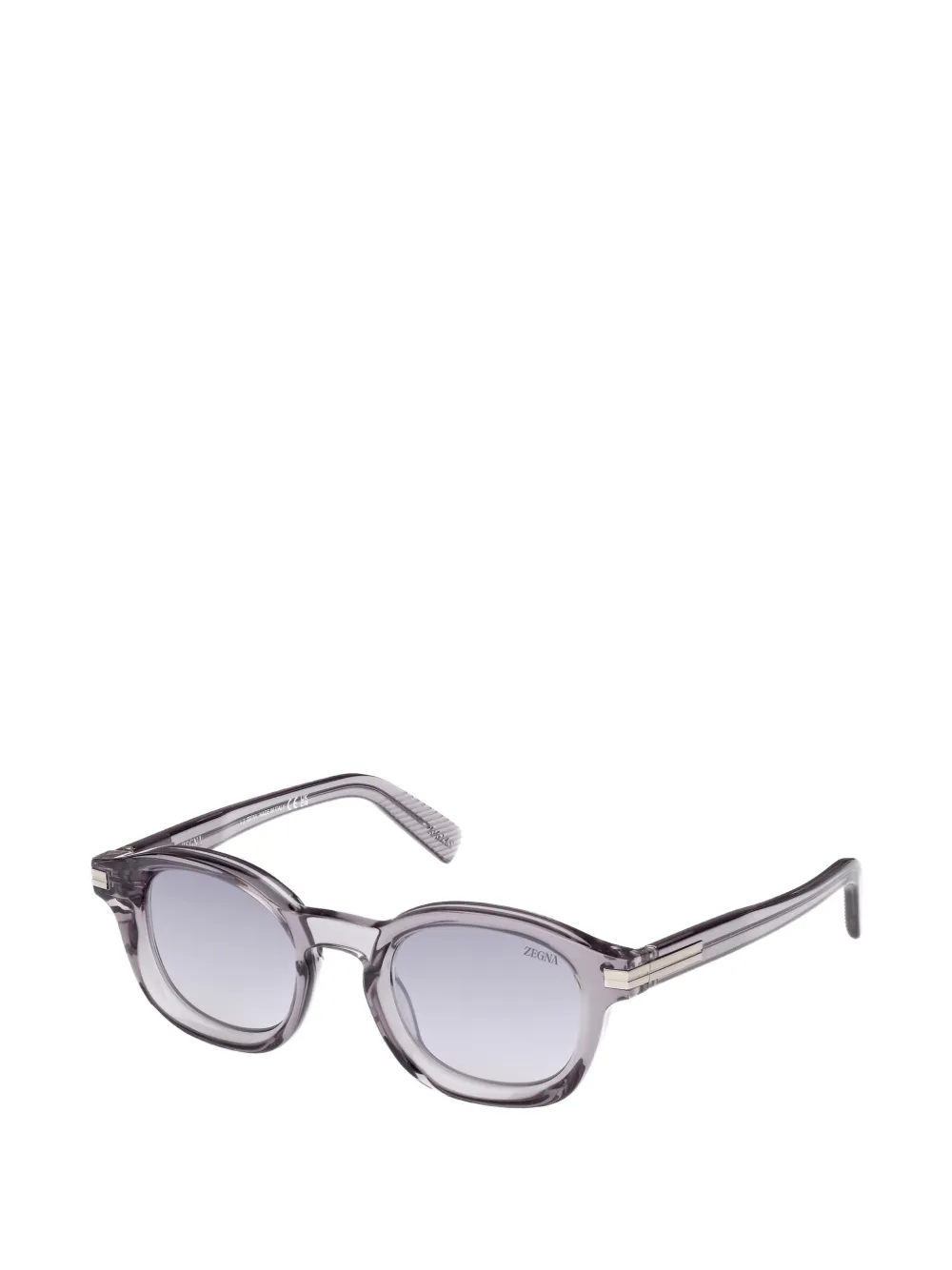 Zegna Zonnebril met rond montuur Grijs