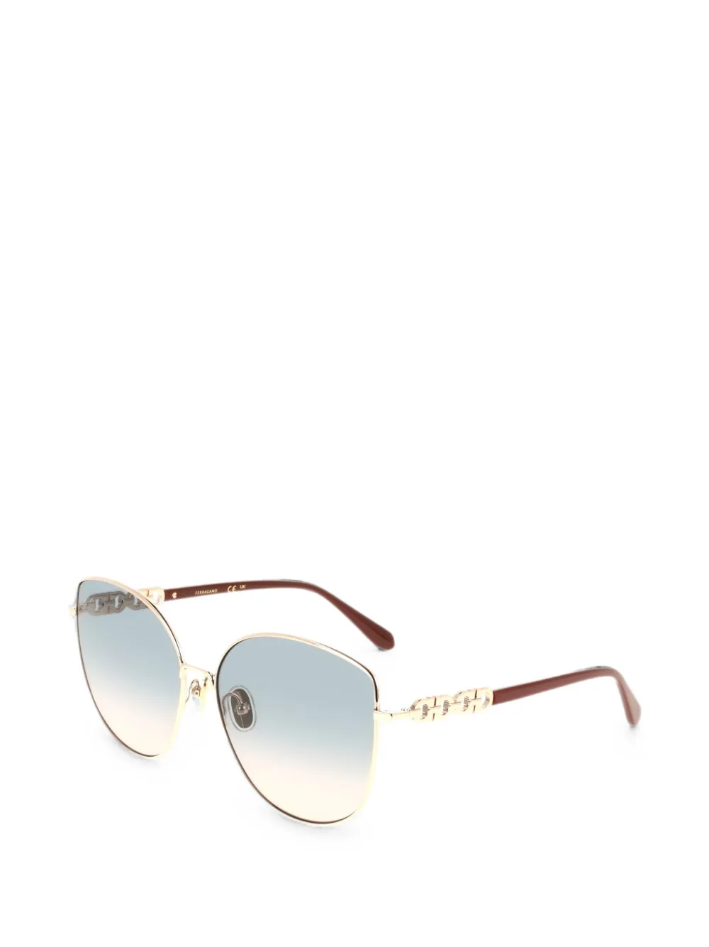 Ferragamo Eyewear Gancini bril met cat-eye montuur Goud
