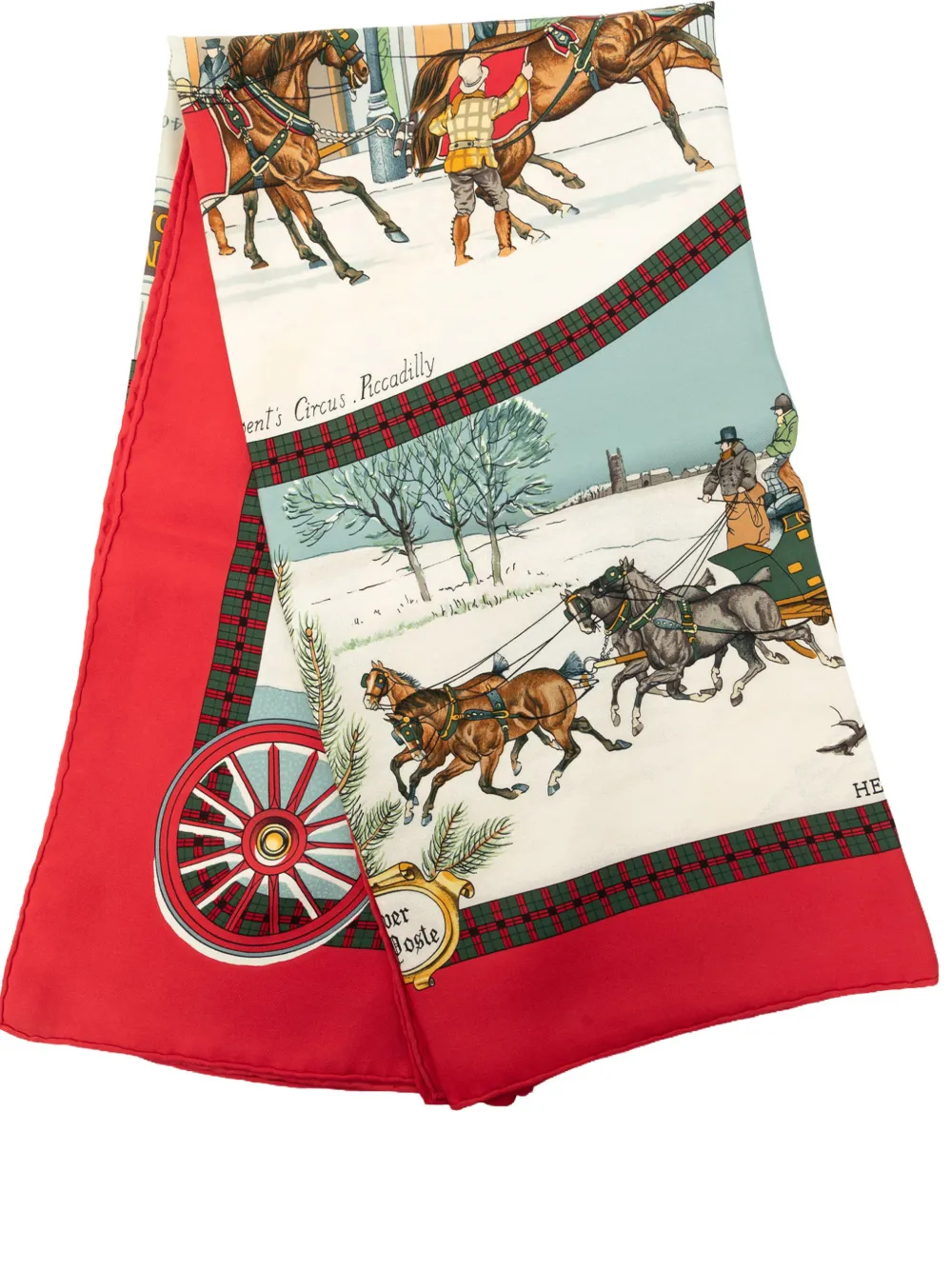 Hermès Pre-Owned 20th Century L Hiver En Poste Seidenschal 90cm - Rot