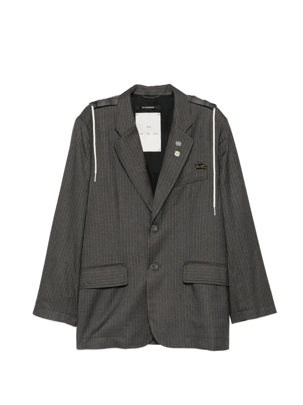 Song For The Mute Square pinstripe-pattern blazer - Grau