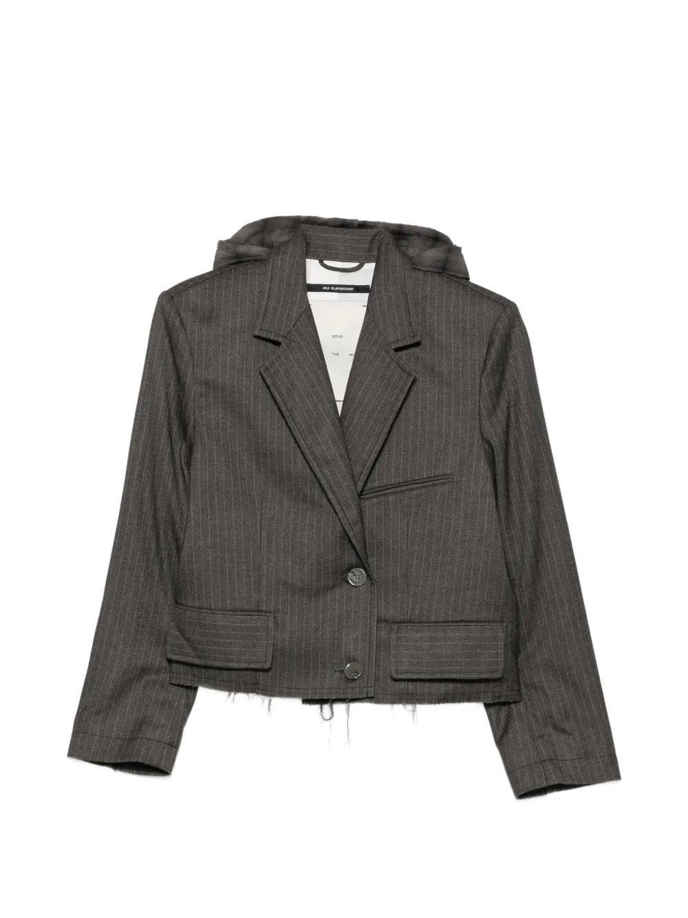 Song For The Mute pinstripe hooded jacket - Grau