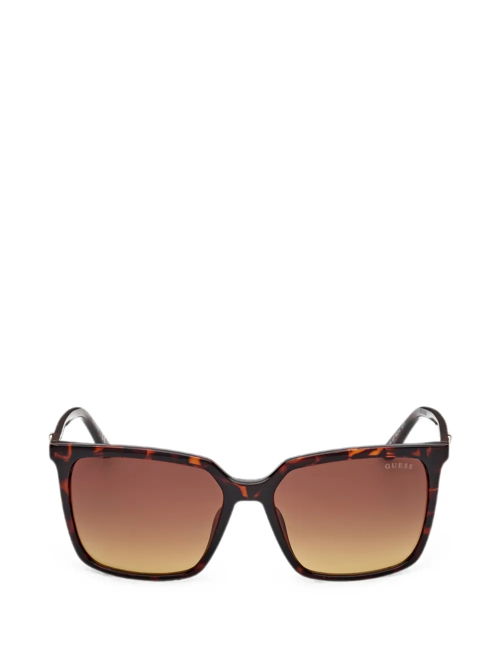 GUESS EYEWEAR Occhiali da sole squadrati con effetto tartarugato - Marrone