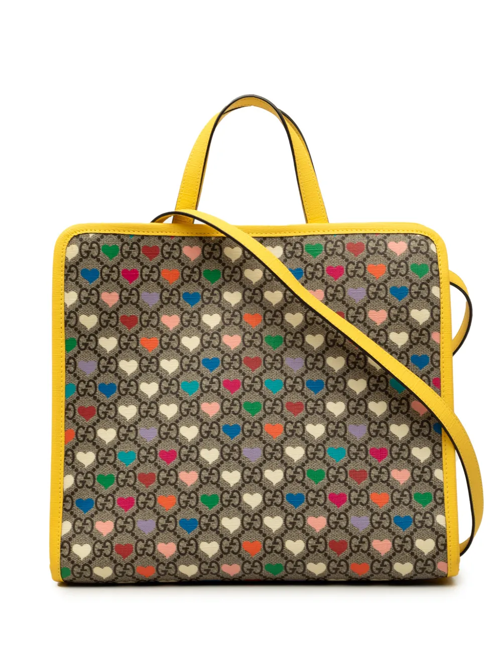 Gucci Pre-Owned 2016-2026 Childrens GG Supreme Heart satchel - Yellow