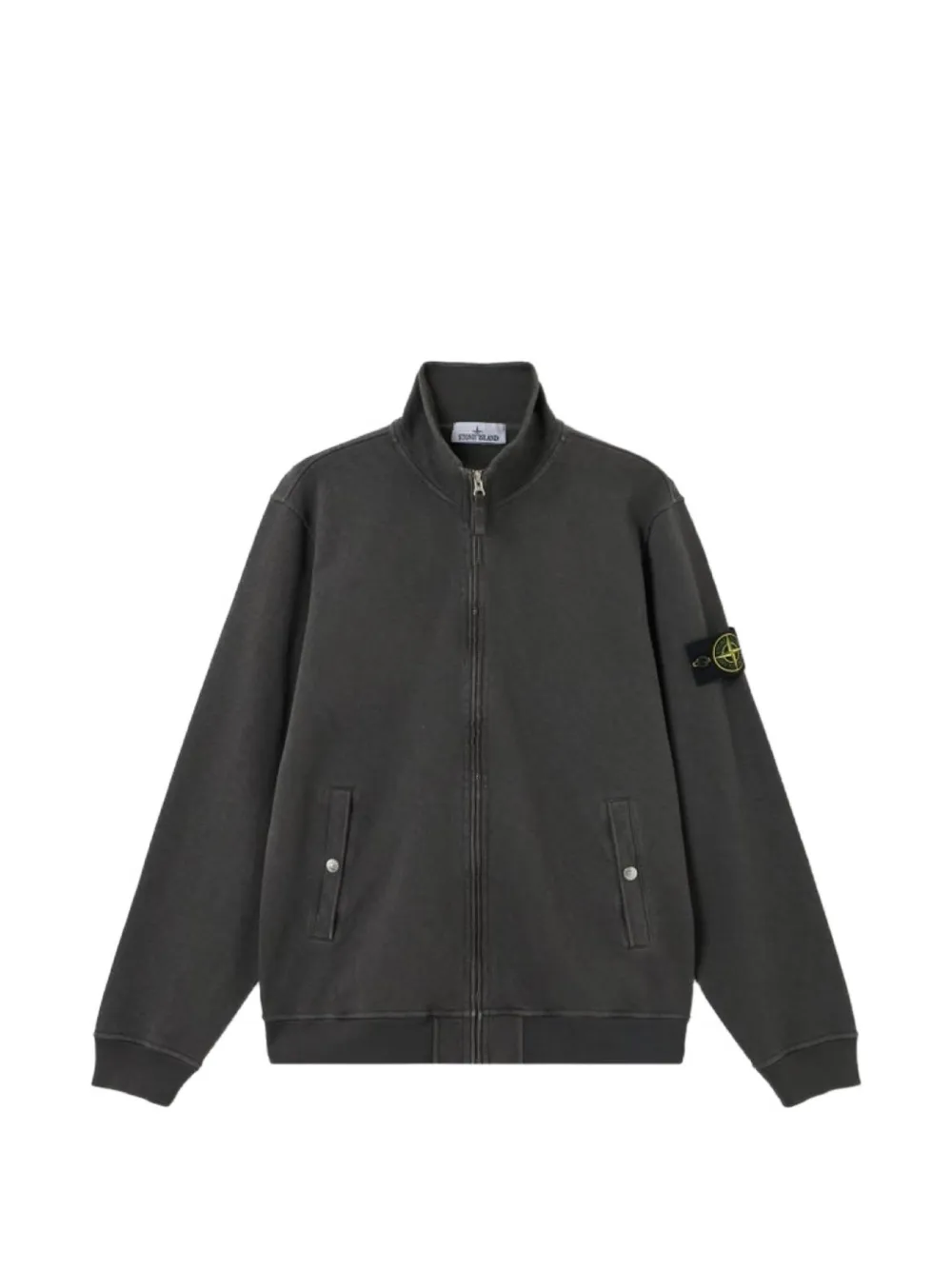 Stone Island 6100033 malfilé fleece 'old' effect track jacket - Grau