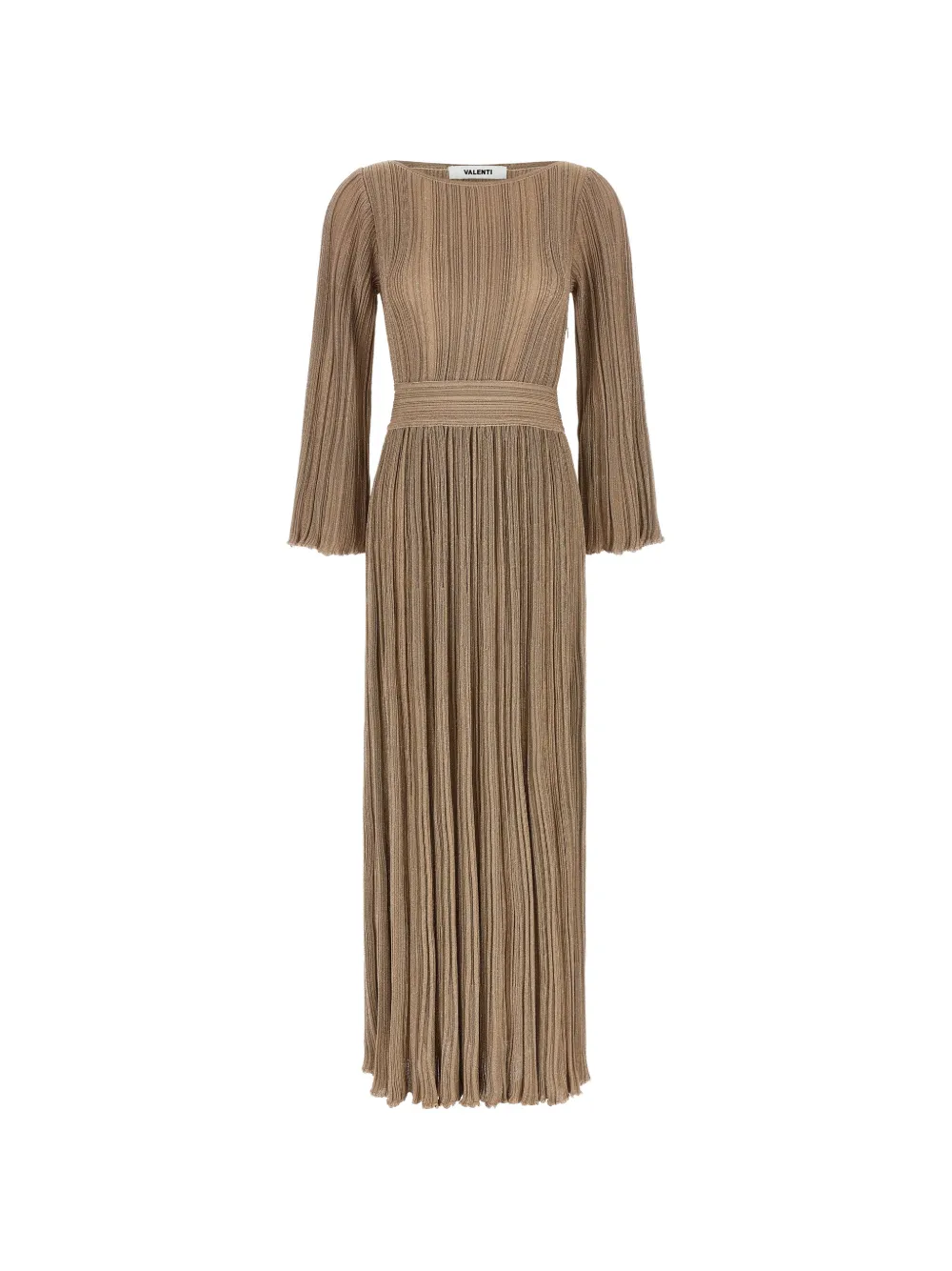 Antonino Valenti Lilas pleated-design bell-sleeve maxi dress