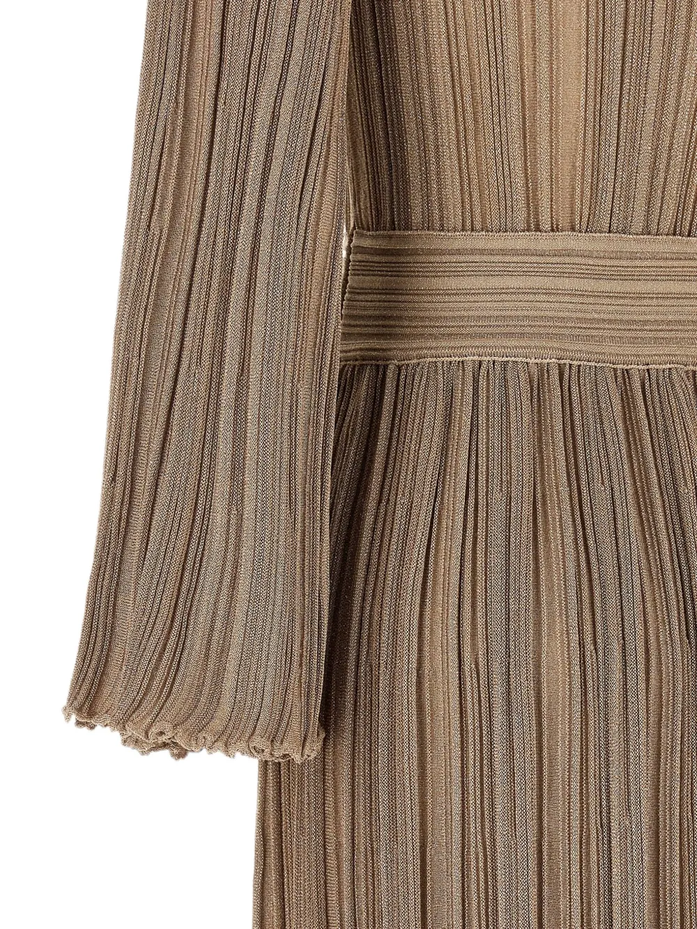 Antonino Valenti Lilas geplooide maxi-jurk met klokmouwen Goud