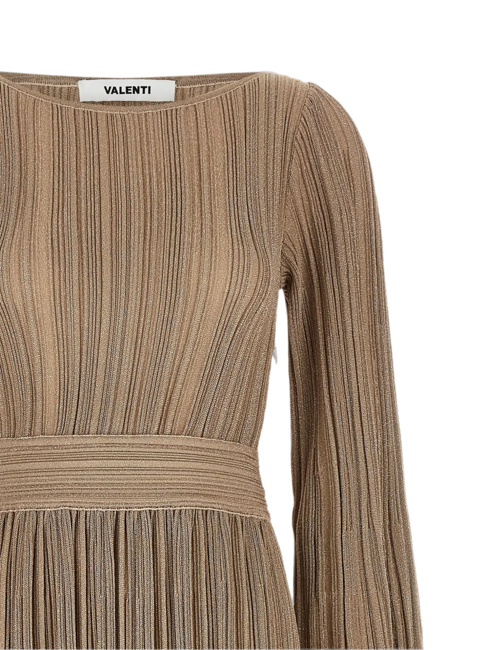 Antonino Valenti Lilas geplooide maxi-jurk met klokmouwen Goud