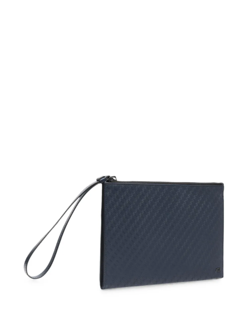 Lancel Mini Leon Monogram-embossed Leather Ipad Clutch Bag In Blue