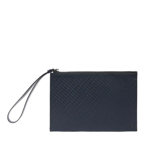 Lancel mini Leon monogram-embossed leather iPad clutch bag