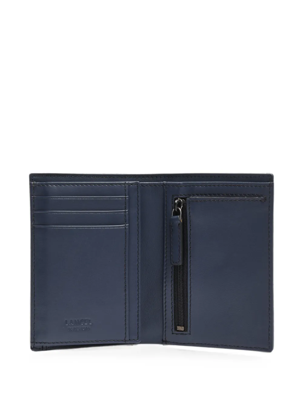 Lancel Leon leren portemonnee met logo-reliëf Blauw