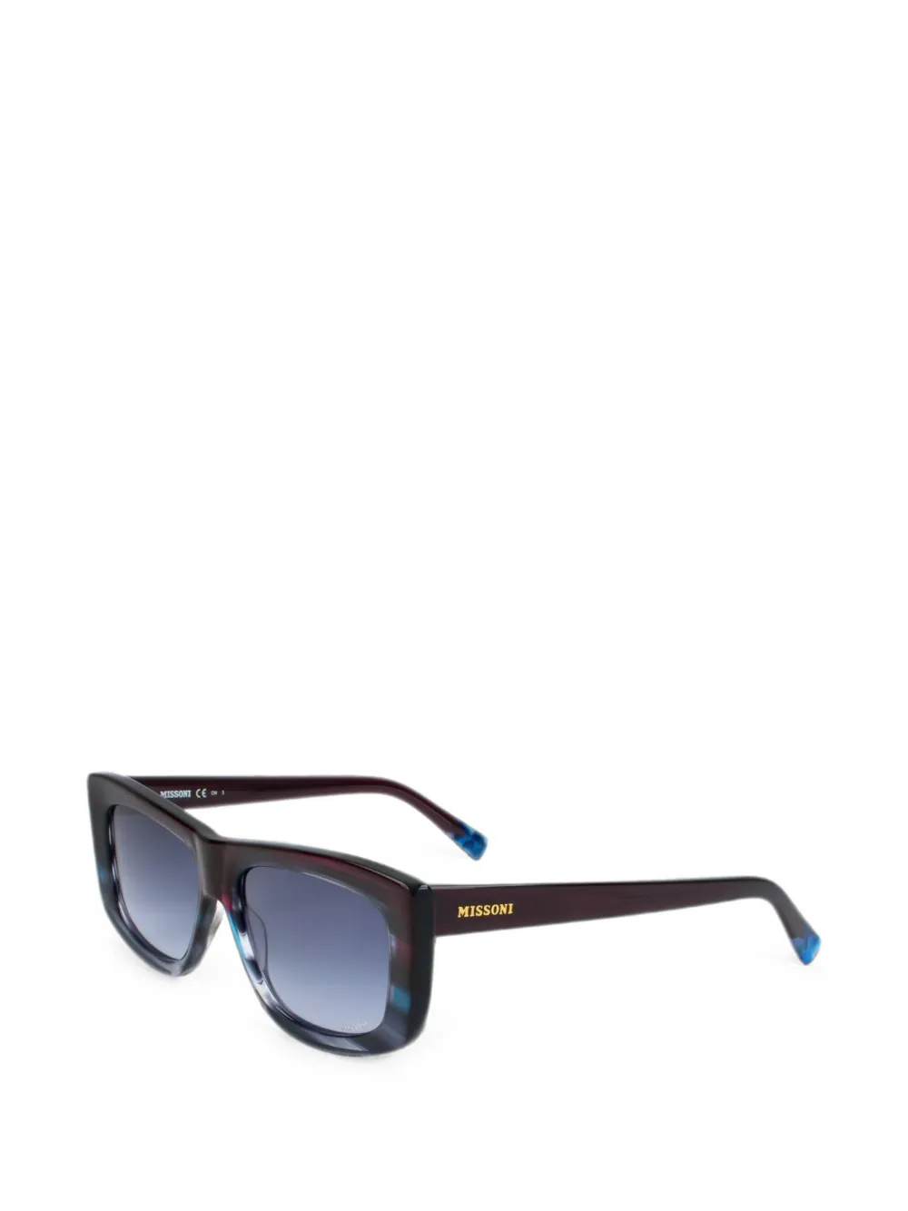 MISSONI EYEWEAR Zonnebril met rechthoekig montuur Blauw