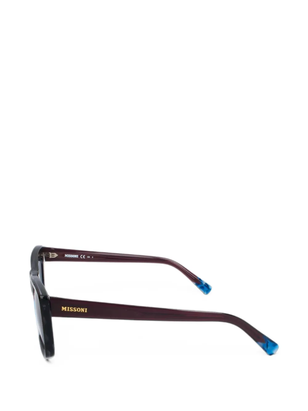 MISSONI EYEWEAR Zonnebril met rechthoekig montuur Blauw