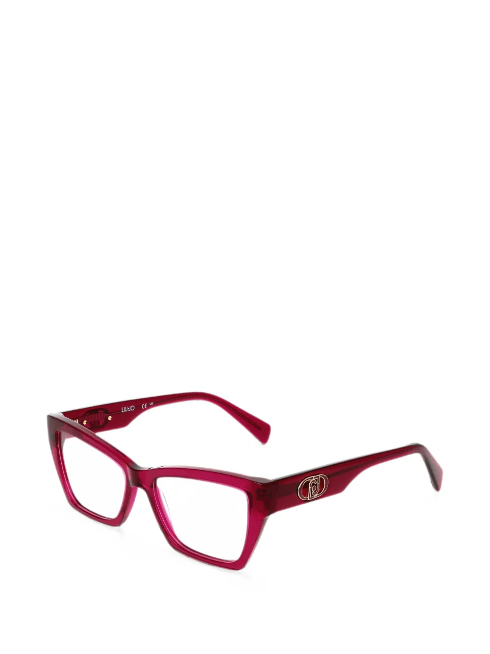 LIU JO Bril met cat-eye montuur en logoplakkaat Roze