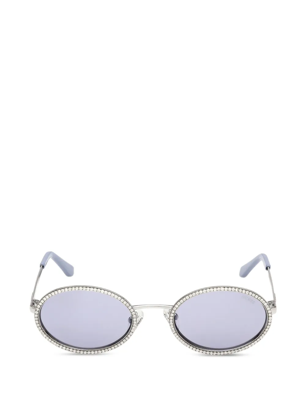 GUESS EYEWEAR Occhiali da sole ovali con decorazione - Argento